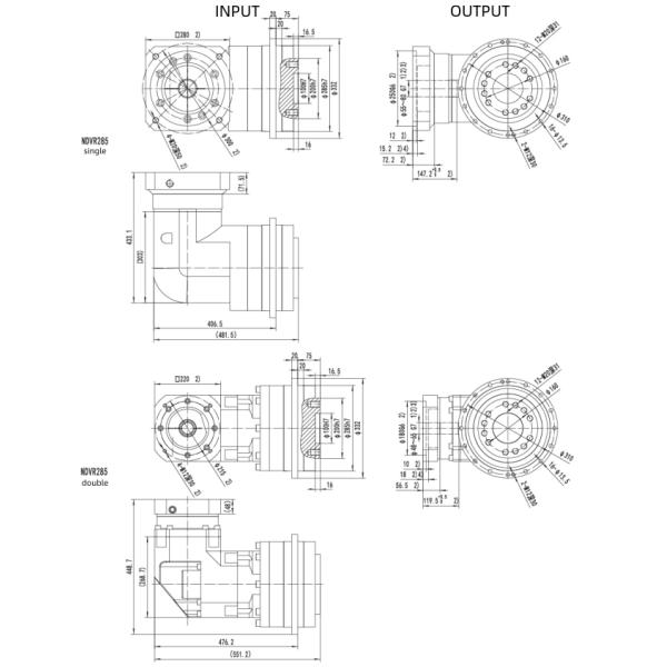 Power Transmission Right Angle Gearbox Hollow Shaft Drive Customized