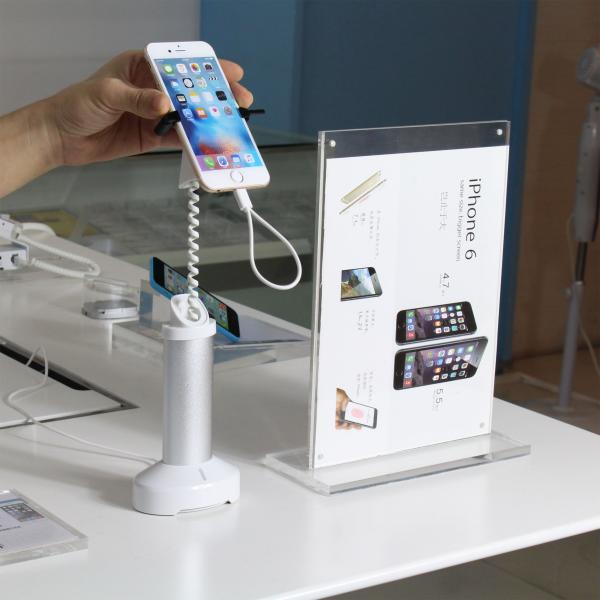 COMER Mobile phone security display cable lock holder with alarm gripper locker stands