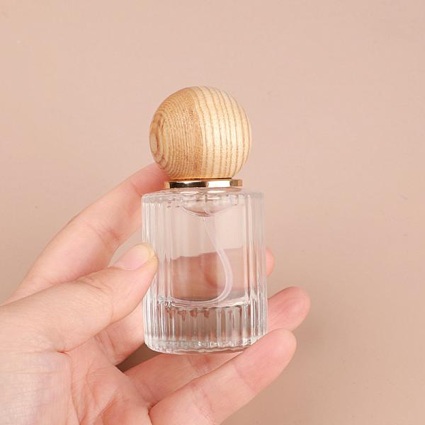 Portable Perfume Spray Bottled 30ml 50ML Glass Empty Walnut