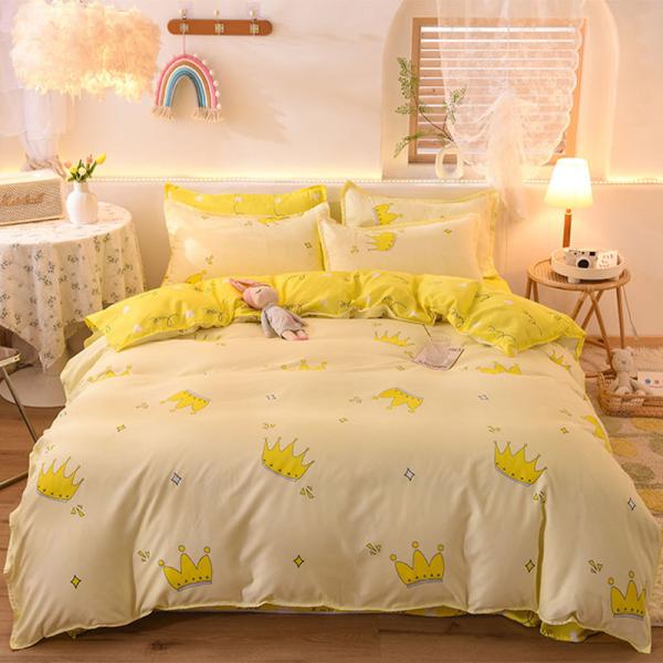 Polyester Bedding Set in Customized Color with Flat Sheet Duvet Cover and Pillowcase