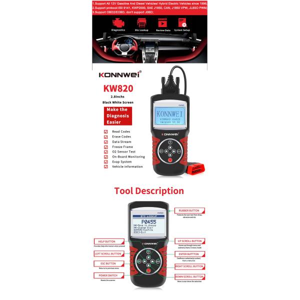 KONNWEI Engine Scanner Auto diagnostic Tool For Universal cars