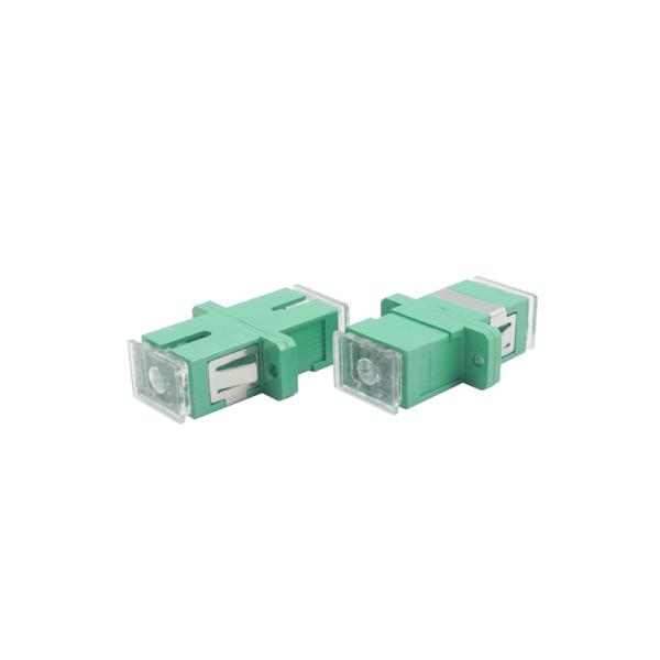 SC APC UPC Fiber Optic Adapter Single Mode Simplex With Dust Cap