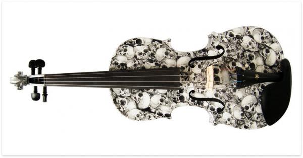 Student Violin With Skull Design,Your Personalized Musical Instrument