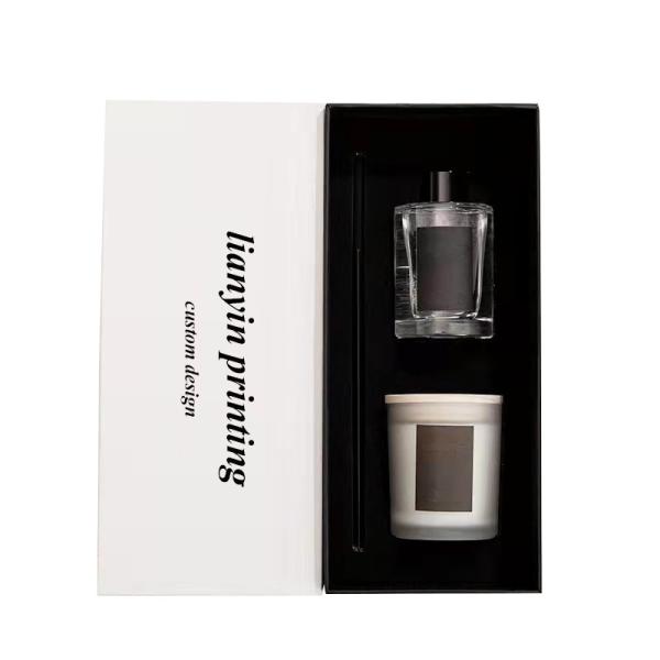 Embossing End Recycled Scented Candle Packaging Boxes For Aromatherapy Reed Diffuser