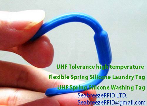UHF Tolerance high temperature Flexible Spring Silicone Laundry Tag, UHF Spring Silicone Washing Tag