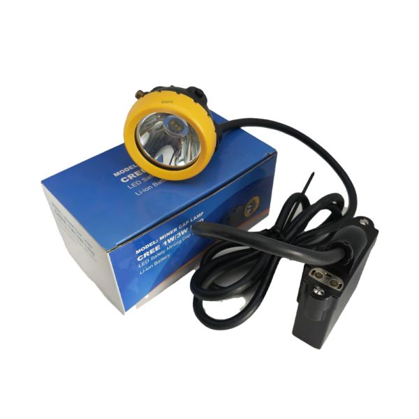 GL5-D LED Mining Headlamp in use showing bright illumination in dark environment