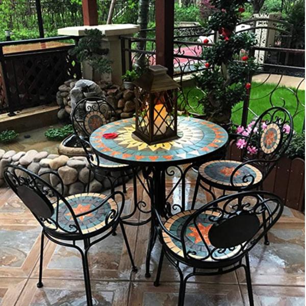 11 Inch Brushed Solar Powered Flickering Candle Lanterns