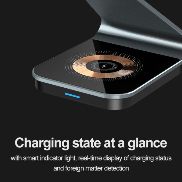 Intelligent 5 in 1 Wireless Charger Stand Fast Charger Cable Set Multi Function 15W