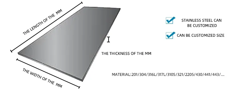 0.8mm 1.0mm 2b Mirror Polishing AISI 316 304 Stainless Steel Sheet/Plate for Interior/Exterior/Architectural/Bathroom Decoration