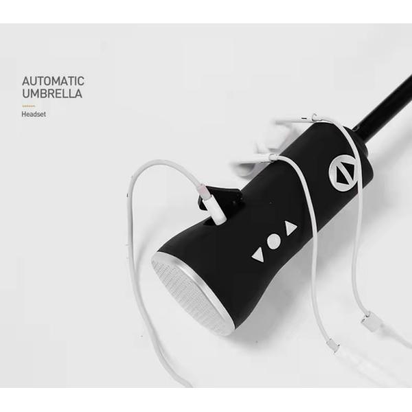 Minimalist Design Fully Automatic Folding Umbrella with Rechargeable Bluetooth Speaker