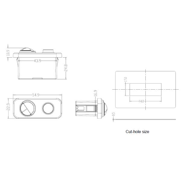 Casambi PIR Motion Sensor, 0-10V Dimming, Suitable For Office Application