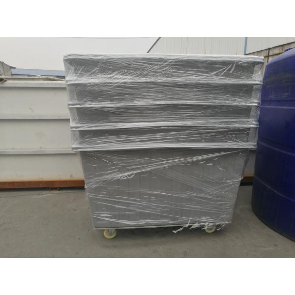20 Bushel Poly Box Truck , Rectangular Poly Laundry Trucks Industry For Knitting and Garments