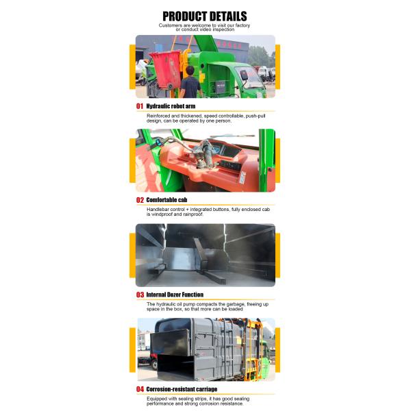 Special Vehicle Small Three-Wheeled Trash Truck Electric Compressed Garbage Trucks for Sale