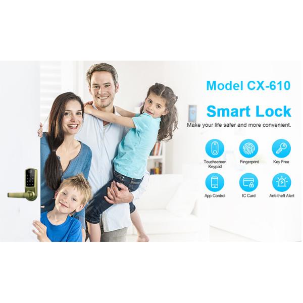 BLE TTLock App Controlled Door Lock 4xAA Batteries RFID Keyless Entry