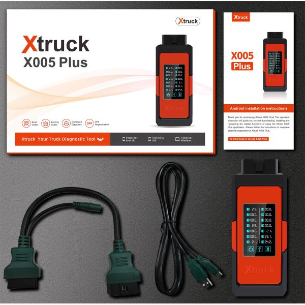 Xtruck X005 plus Intelligent Diagnosis ECU Quick Flashing post-processing diagnosis vehicle type system support SHACMAN
