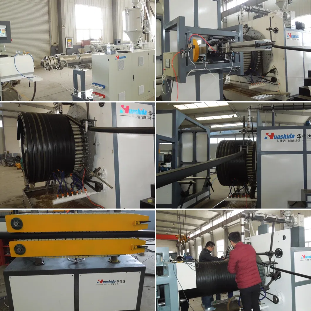 HDPE Winding Pipe Making System with 200-3000mm Pipe Range, PLC Control, and Hollow Wall Structured Design
