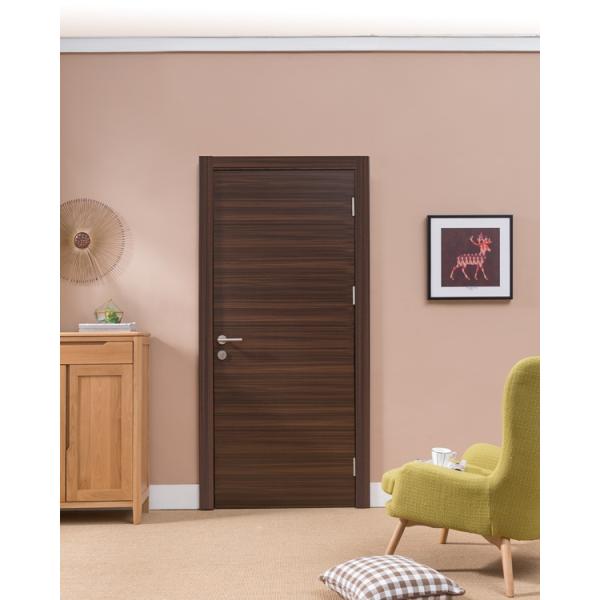 Veneered Walnut Solid Oak Internal Doors Slab Single Swing With V Grooves
