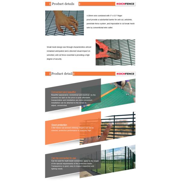 358 High Security Prison Mesh Fencing Marine Grade Customized Curves
