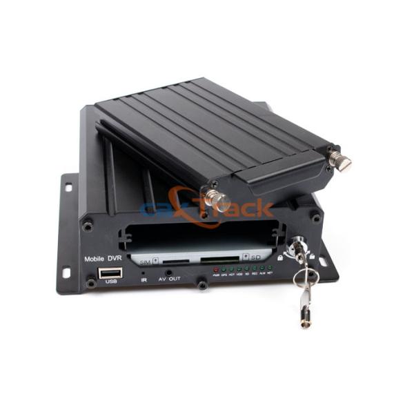 Black 4 ch Car Mobile DVR With 3G Sim Card , Wireless Network DVR
