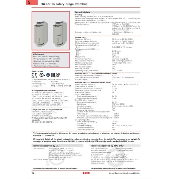 Pizzato Safety Hinge High Quality Switches for Secure Interlocking Applications HX BL22-2PNGH15