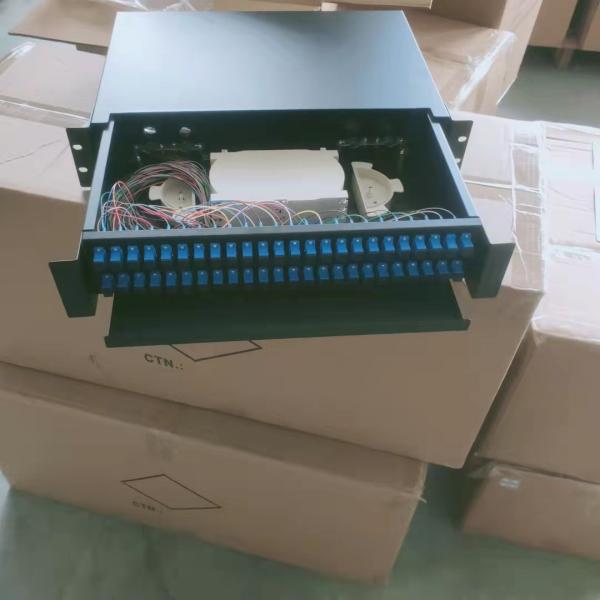 2U 48 Core 24Port SC Fiber Optic Patch Panel Drawer Type Slide Out