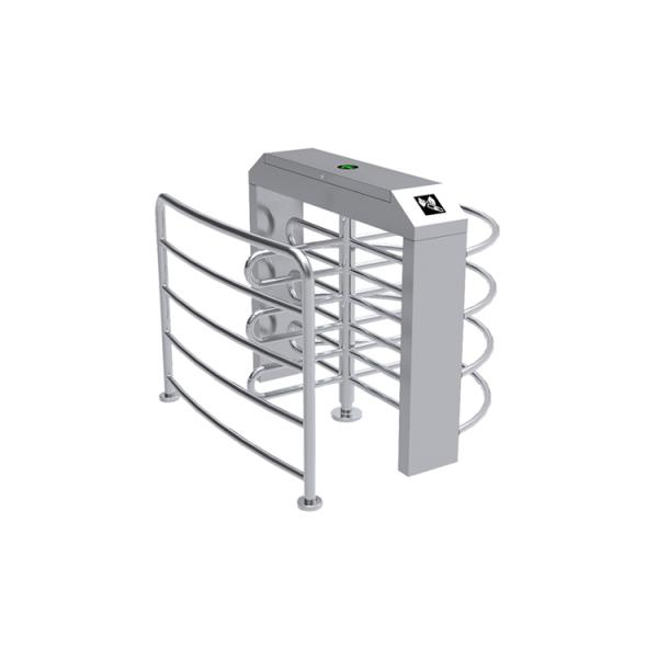 Half Height Turnstile Gate with 4 metal rods and LED indicators for pedestrian access control