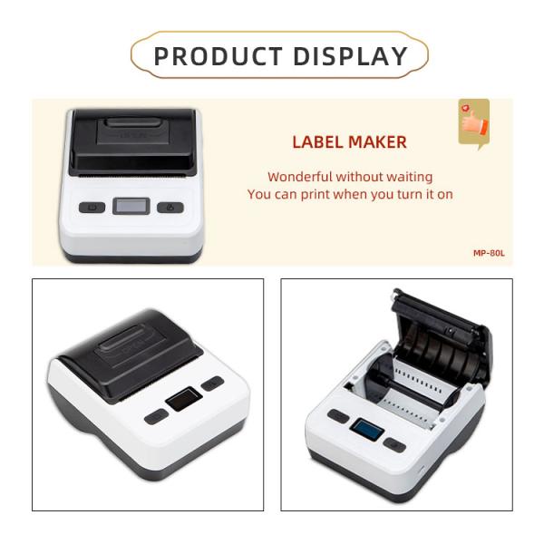 Wireless Mini Thermal Transfer Printer Portable Manual Printer Without Ink for Travel