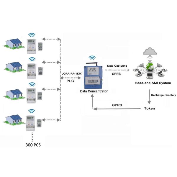 Prepaid Split Keypad LORA RF Single Phase Smart Electricity Meter With CIU
