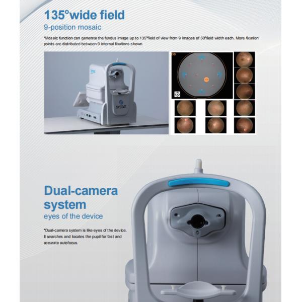 Non Mydriatic Fundus Camera with 2.8mm Minimum Pupil Size 35mm Operating Distance and ±25D Diopter Compensation
