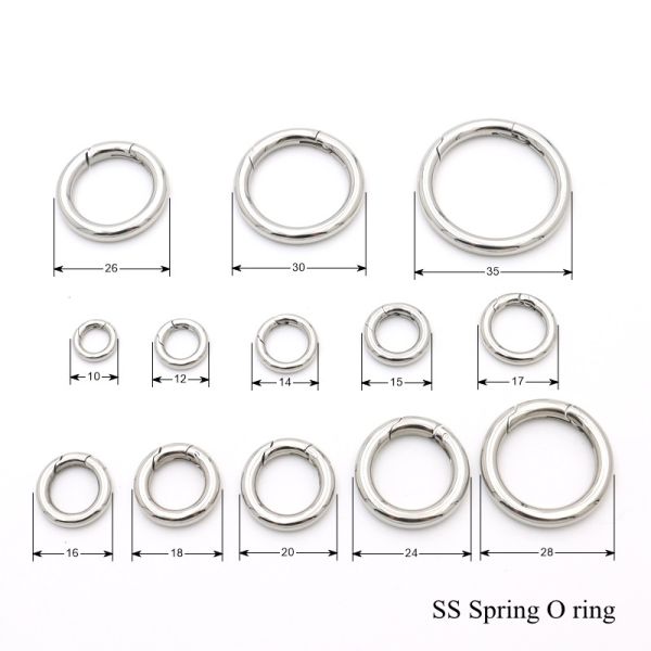 15mm Stainless Steel Round Wire Spring Ring for Handbag Hardware