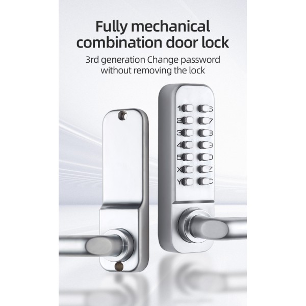 Mechanical Button Password Lock Third-generation Waterproof Password Change Without Opening Lock Keyless Wooden Door Lock