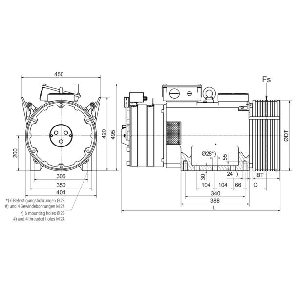 2m/S Low Noise Gearless Elevator Traction Machine For Lift Spare Parts