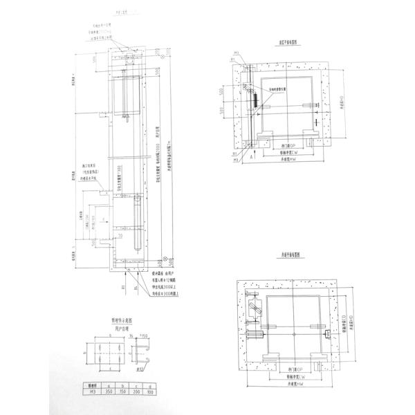 Roomless Passenger Elevator Load 630 - 1000kg Speed 1.0 - 1.75m / S