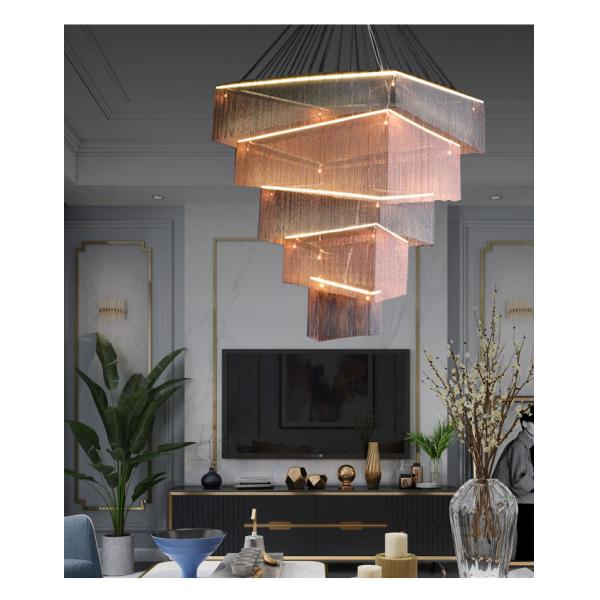 Hotel Large Project Chandelier rectangle interior lighting(WH-CC-26)