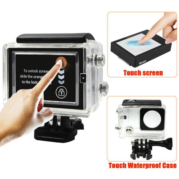Go Pro Accessories Set Touchable Waterproof Housing Case With LCD Touch Screen Display For GoPro Hero 3+ 4 Camera