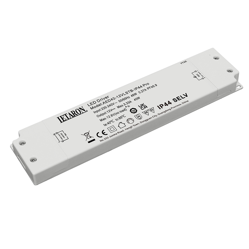 Flicker Free 40W 12V IP44 Letaron LED Driver Constant Voltage for Mirror Light