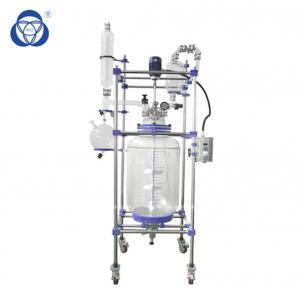 China Customized Size Jacketed Glass Reactor Vessel 150L-200L on sale