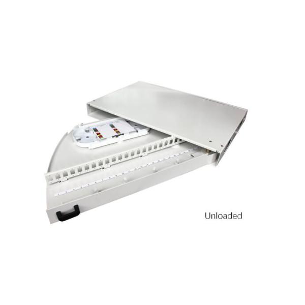 1U 19" Rack Mountable Fiber Optic Patch Panel with Cold Rolled Steel Construction and Side Pull Out Design