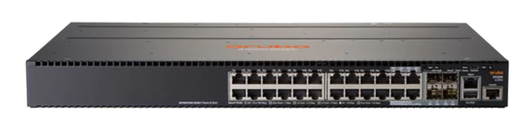 Aruba 24G PoE+ Network Switch with Modular 10GbE and 40GbE Uplinks for High-Speed Connectivity