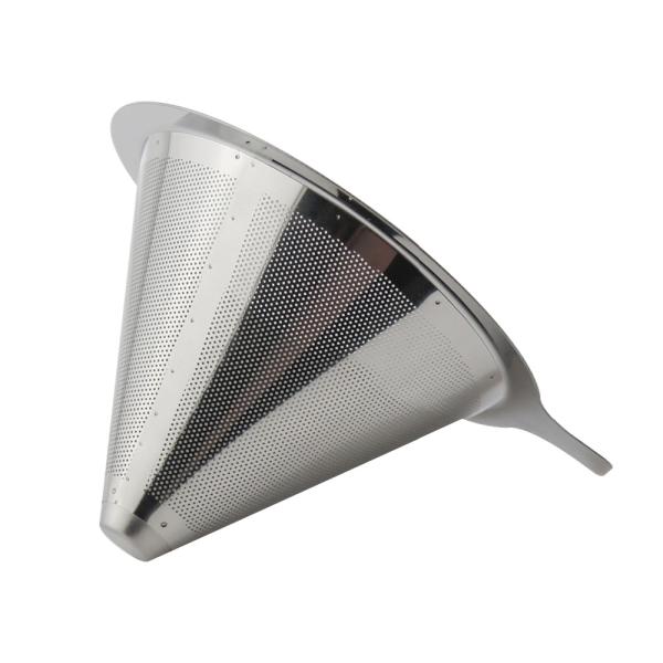Portable Coffee Metal Dripper / Cone Coffee Filter Customized Logo