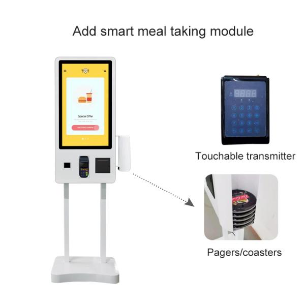 Catering Software Windows 10 Android 10.0 Restaurant Self Service Payment Kiosk With Meal Call Pager Holder