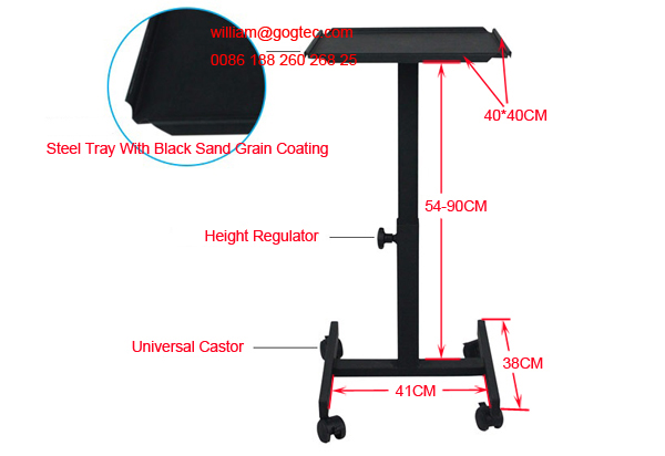 H shaped Floor stand trolley projector bracket support holder 54-90CM height 4 castors