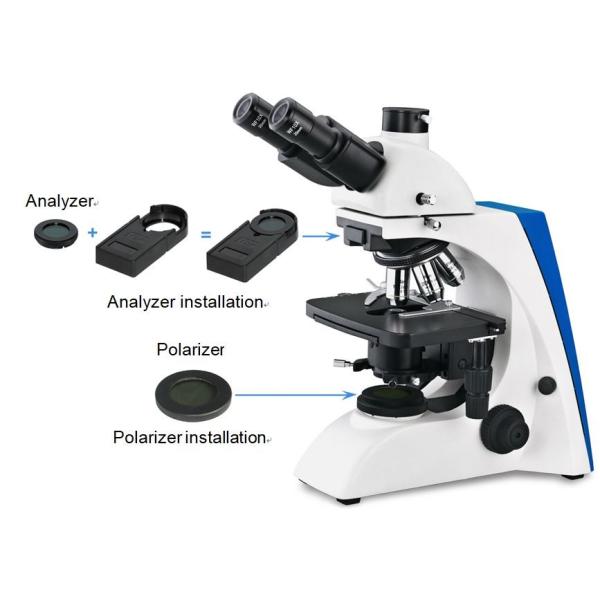 Integrated Dark Field Polarizing Lab Biological Microscope 4 Position