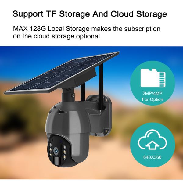 1080P Battery Security Camera Outdoor 8W Solar Panel Pan Tilt Camera 360 View