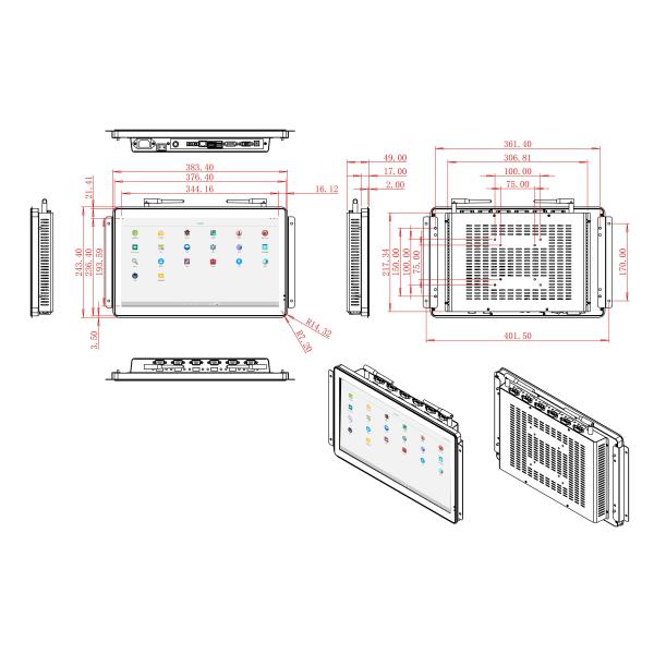 15.6-Inch Android Industrial Embedded Panel PC Touch Screen For Industrial Automation, Smart Retail Systems, Energy Monitoring, And Educational