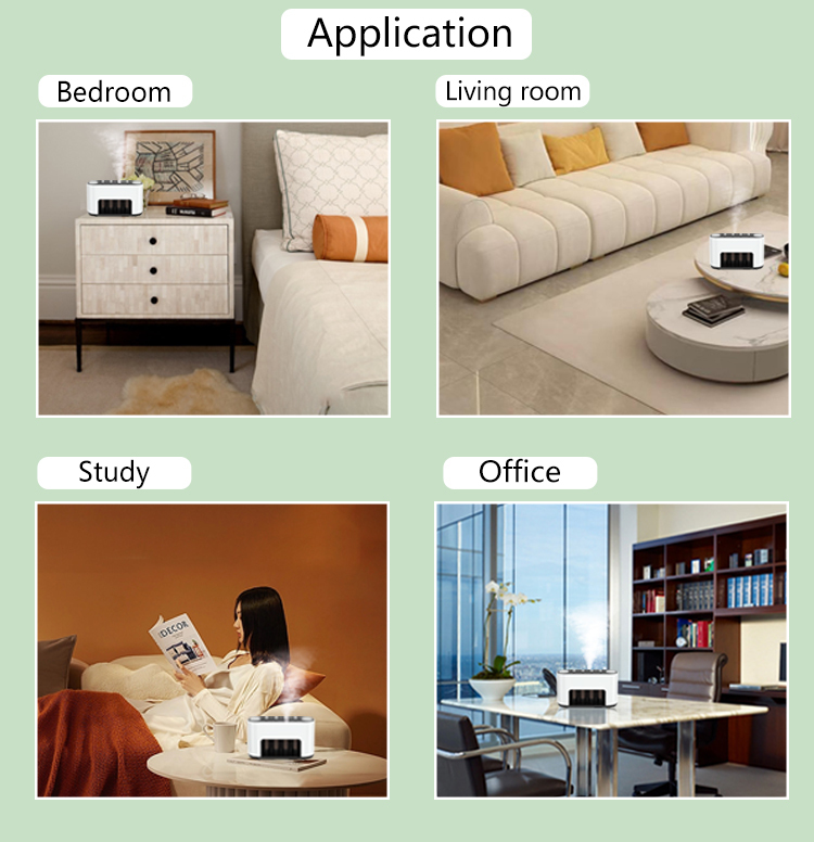 Four Nozzles Home Aroma Diffuser with Two-fluid Atomization and Bluetooth Audio for Essential Oils