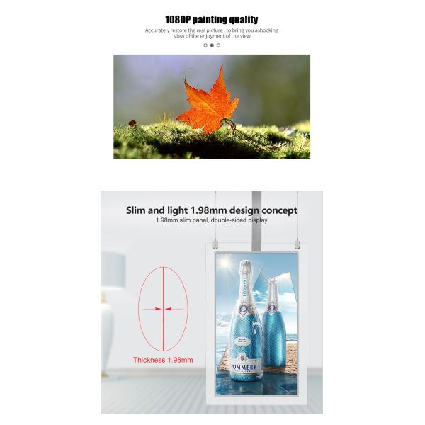 Double Sided OLED Super Slim Ceiling Mounted Signage