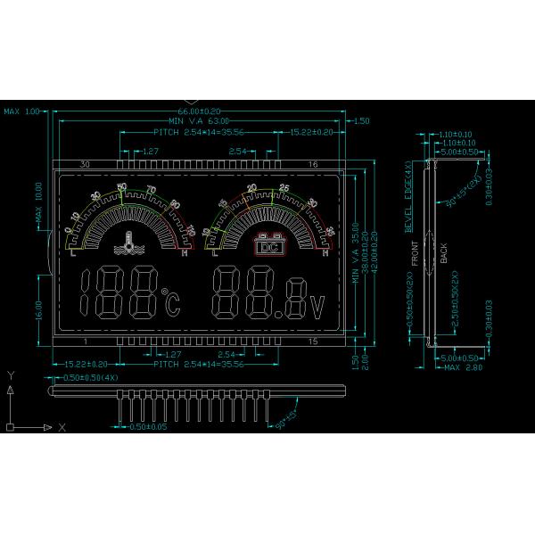 Water Temperature Gauge TN Lcd Segment Display Module