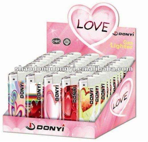 Customization Plastic Label Cigarette Electric Lighter with Beautiful Colorful Design