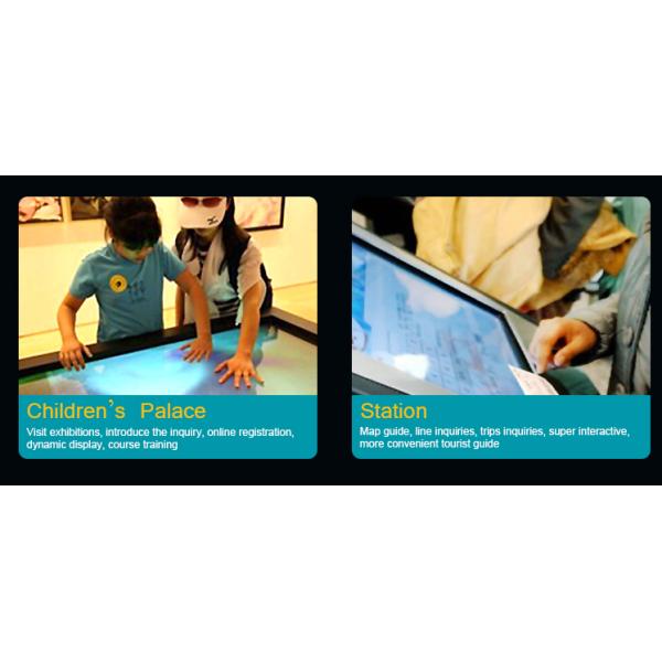High Brightness 43'' Interactive Touch Table , Kiosk Multi Touch Display Full HD Resolution